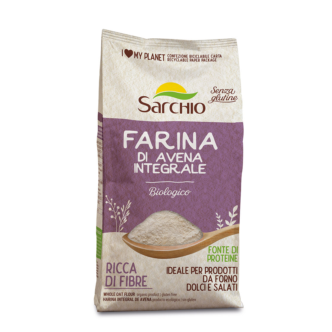 Harina de avena integral sin gluten