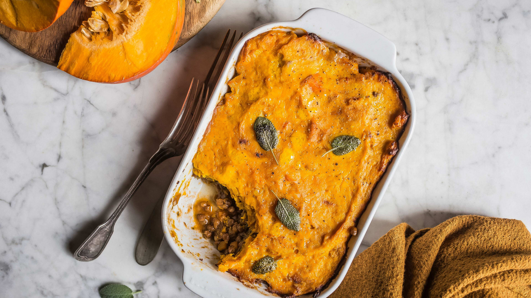 Sformato vegetariano di lenticchie e zucca
