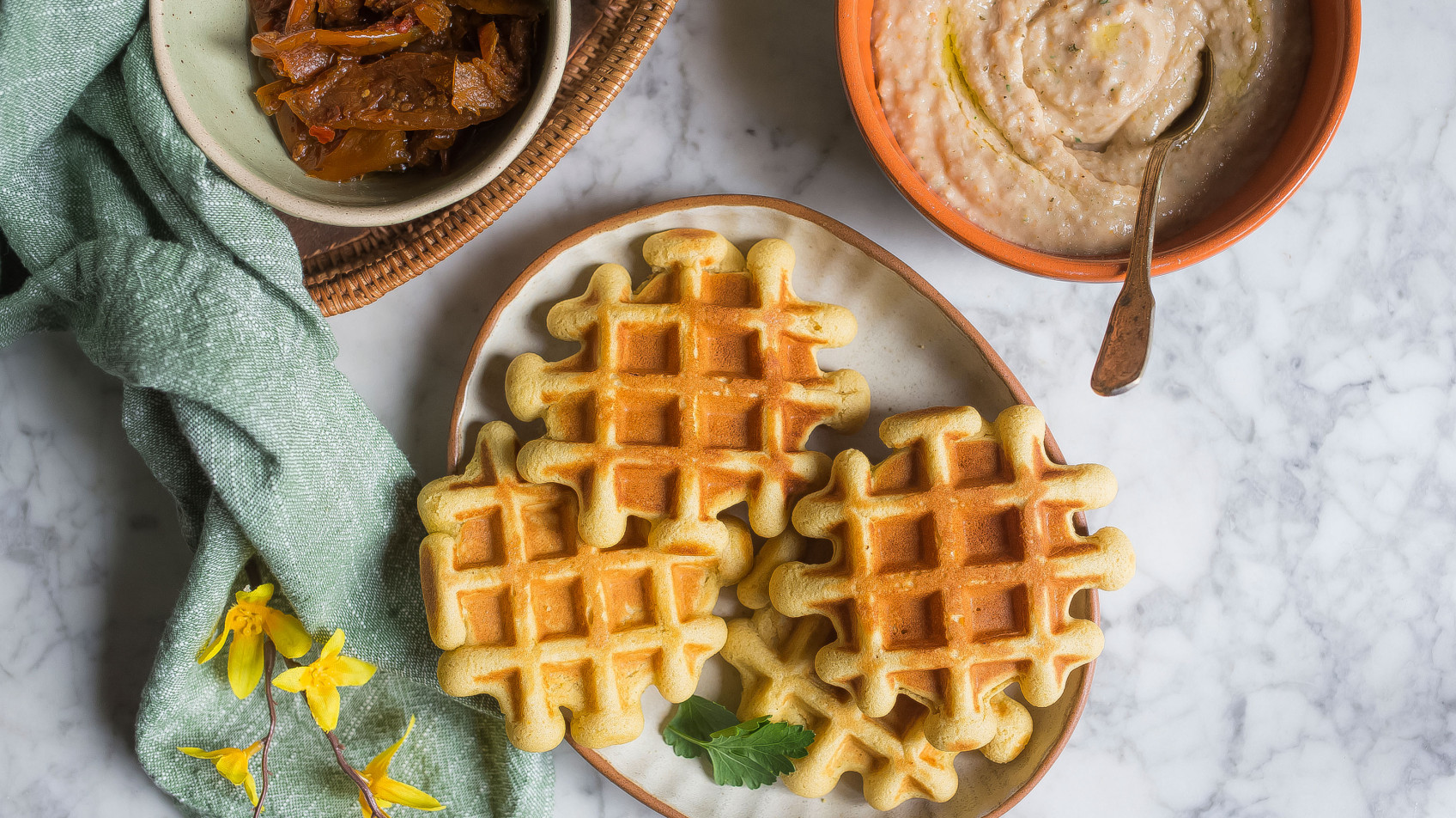 Waffle salati vegan