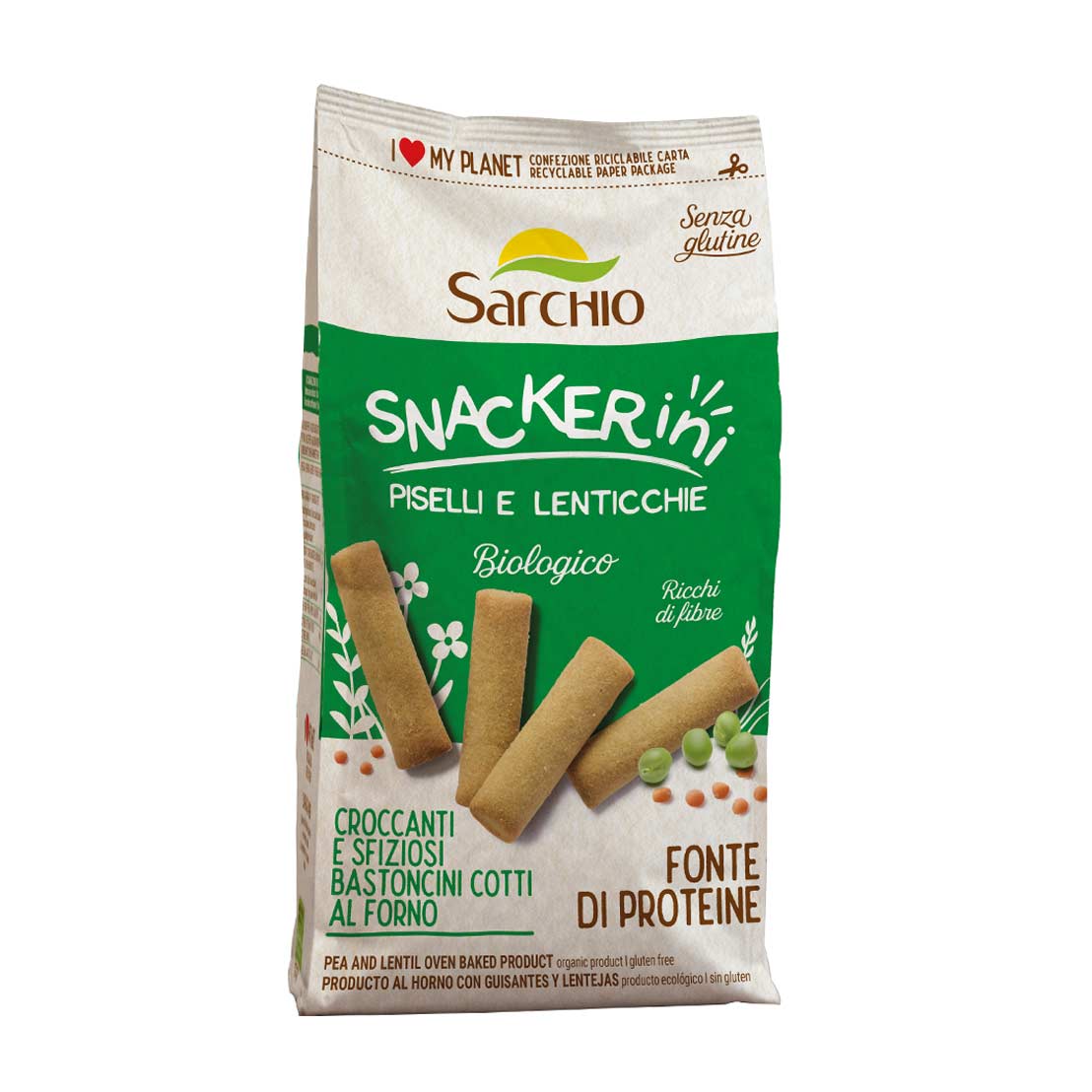Snackerini guisantes y lentejas