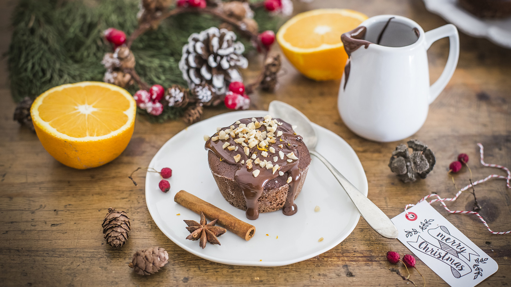 Tortini al cacao e arancia con cioccolato fondente
