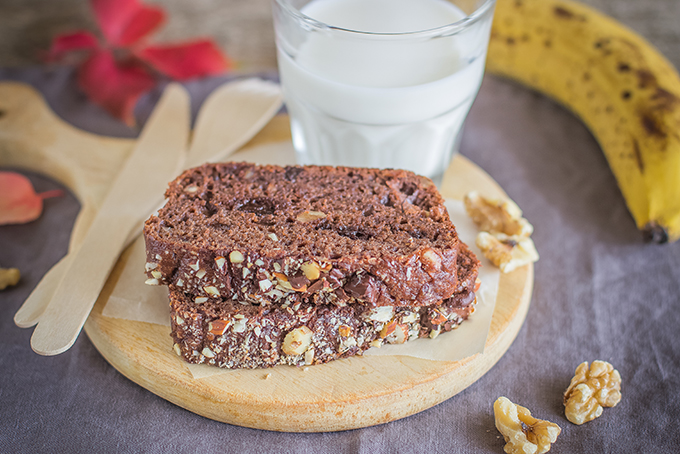 Banana bread vegan al cioccolato