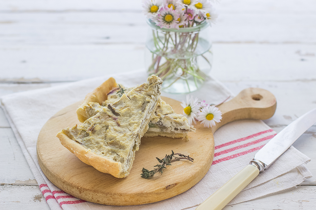 Torta salata con ricotta e carciofi