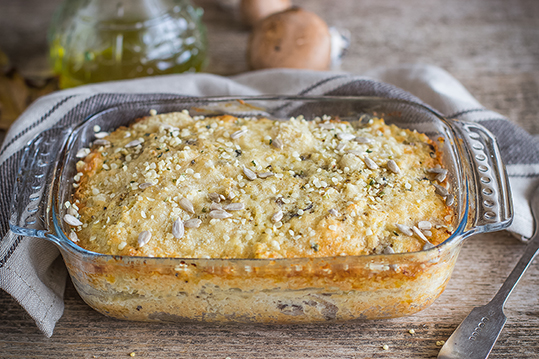 Sformato di miglio, patate e funghi