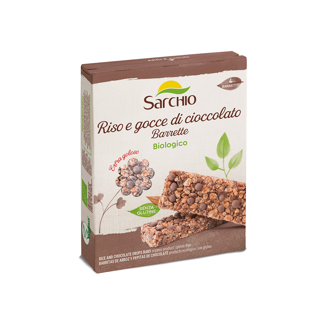 Barrette riso e gocce di cioccolato